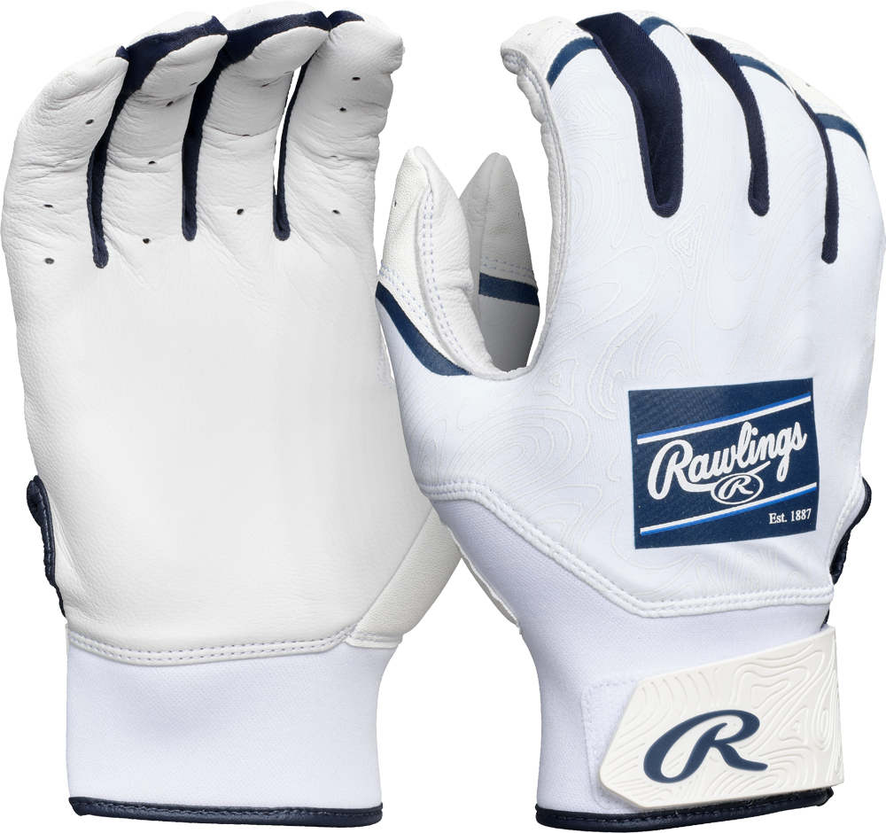 CL25YBG Clout YOUTH Batting Glove Pair white/navy