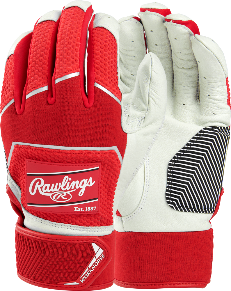 WH22BG Workhorse Adult Batting Glove Pair scarlet